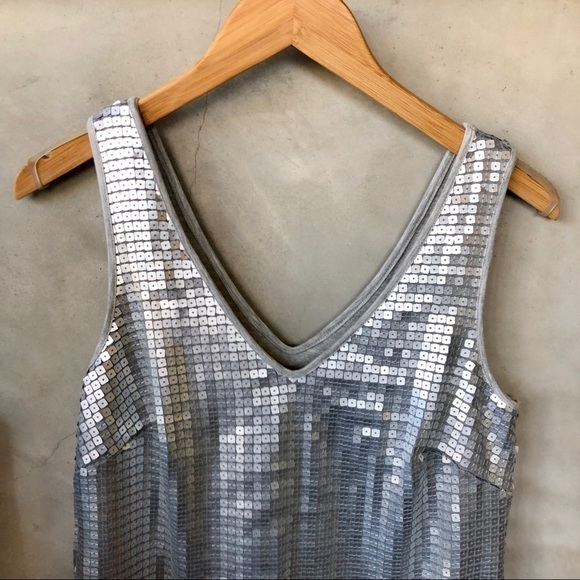 Bailey 44 Grey/Silver Square Sequin Dress - Picture 2 of 3